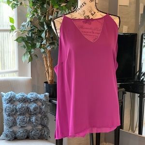 WHBM NWT Silk Purple Blouse XL